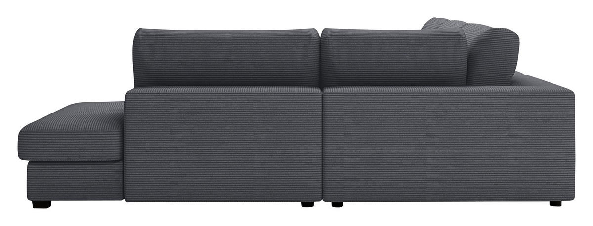 ECKSOFA in Cord Graphitfarben  - Schwarz/Graphitfarben, Konventionell, Kunststoff/Textil (314/250cm) - Carryhome
