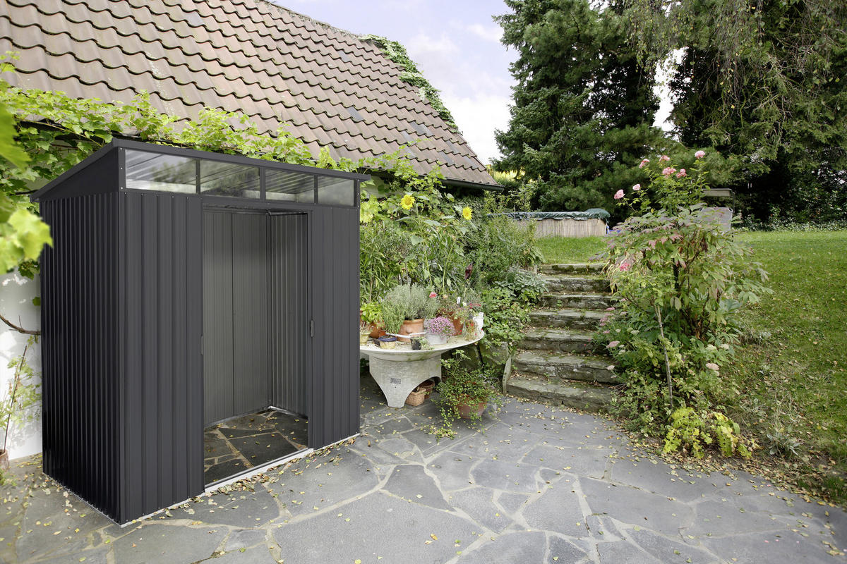 GERÄTEHAUS 238/203/194 cm  - Anthrazit, Basics, Metall (238/203/194cm)