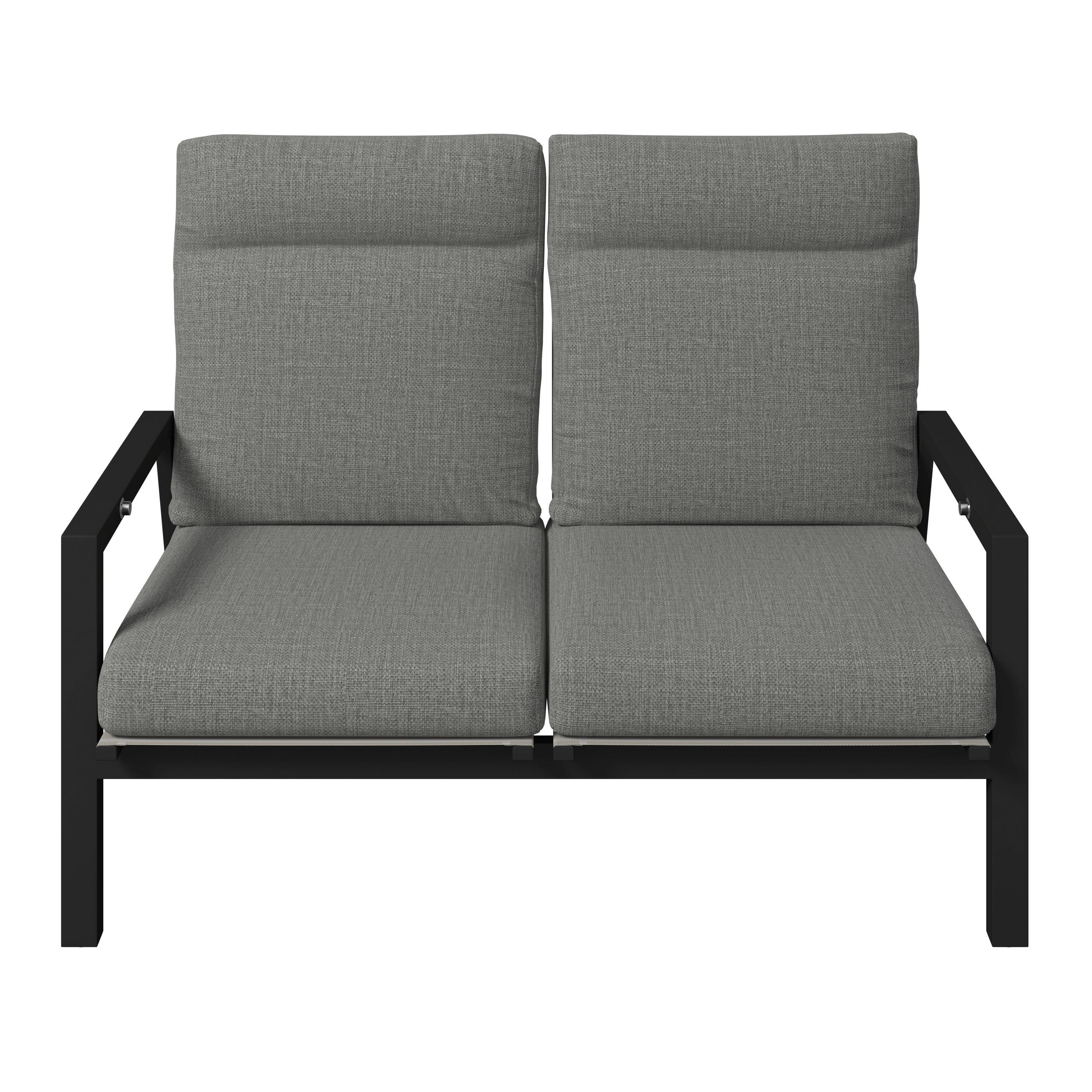 2-SITZER-BANK 134/97/87 cm  Aluminium  - Anthrazit/Grau, Design, Textil/Metall (134/97/87cm) - Amatio