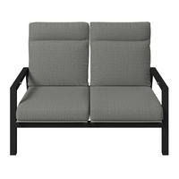 2-SITZER-BANK 134/97/87 cm  Aluminium  - Anthrazit/Grau, Design, Textil/Metall (134/97/87cm) - Amatio