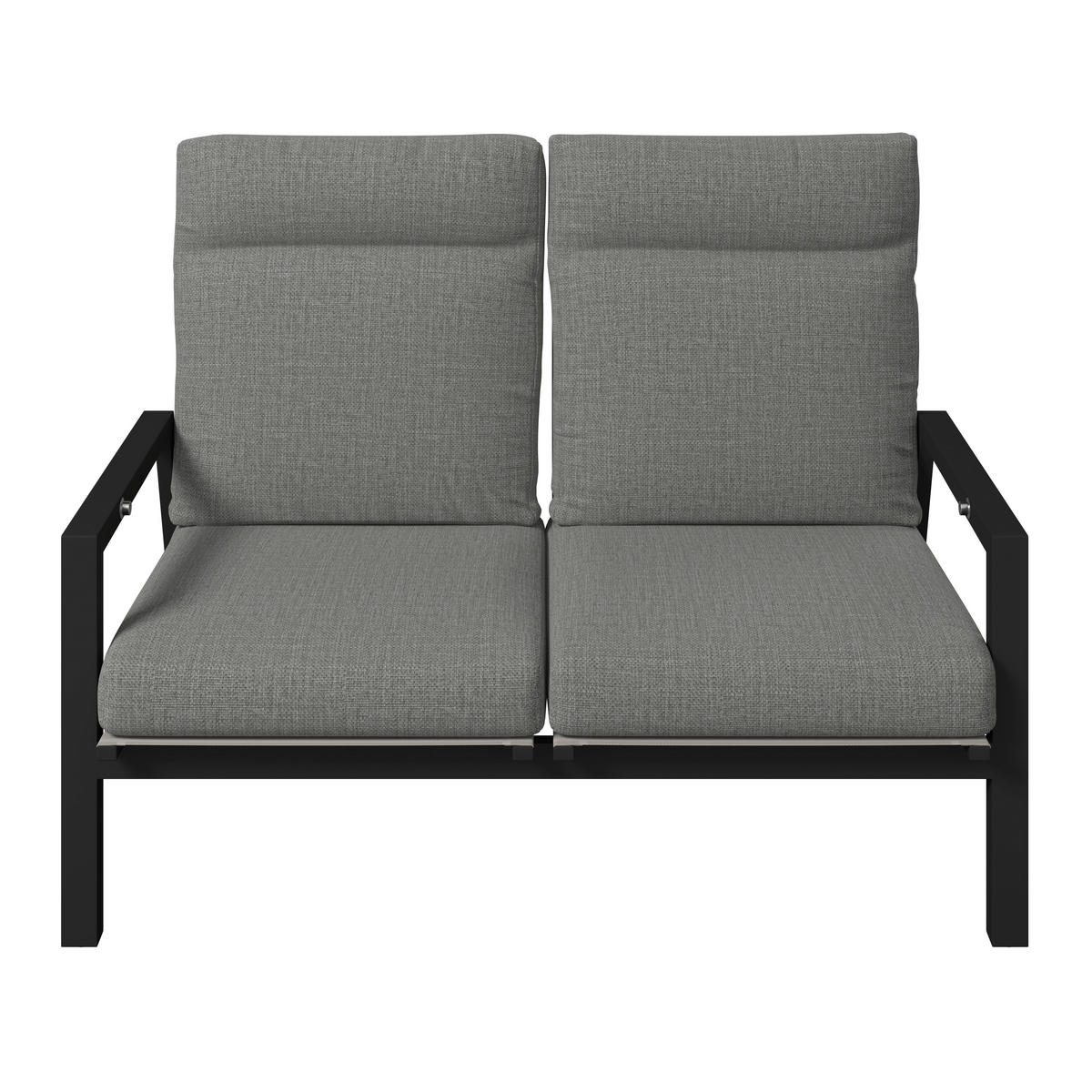 2-SITZER-BANK 134/97/87 cm  Aluminium  - Anthrazit/Grau, Design, Textil/Metall (134/97/87cm) - Amatio