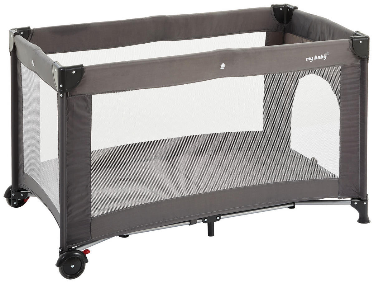 REISEBETT Dunkelgrau  - Dunkelgrau, Basics, Kunststoff/Textil (120/60/74cm) - My Baby Lou