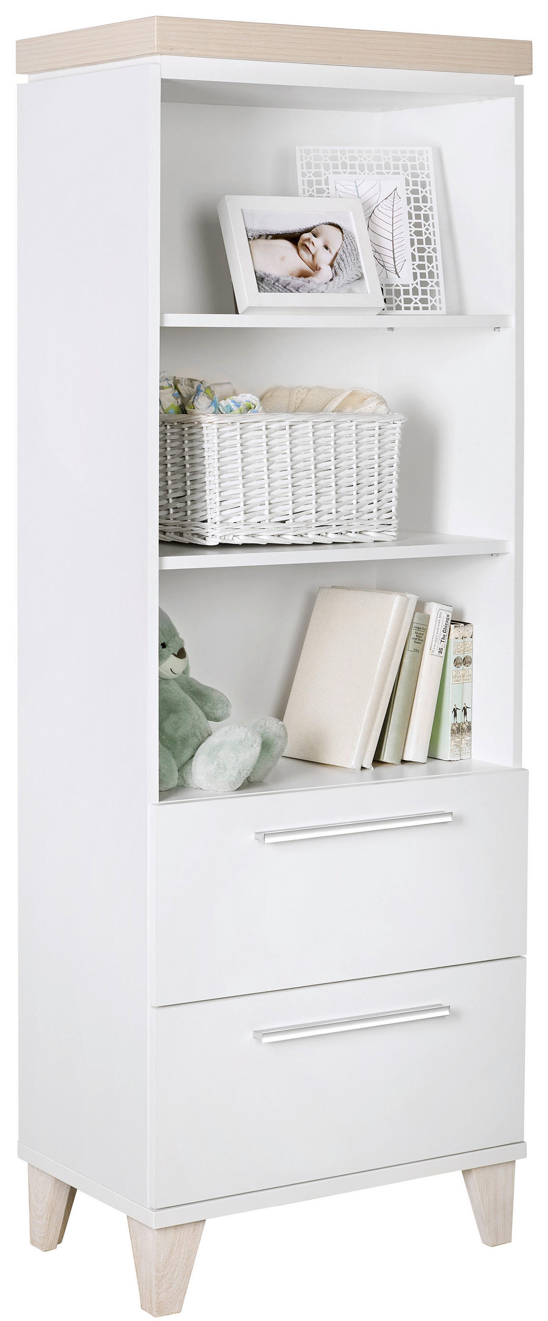 BABYHYLLA Ramon  - vit/björkfärgad, Trend, trämaterial/plast (60/163/36,5cm) - My Baby Lou