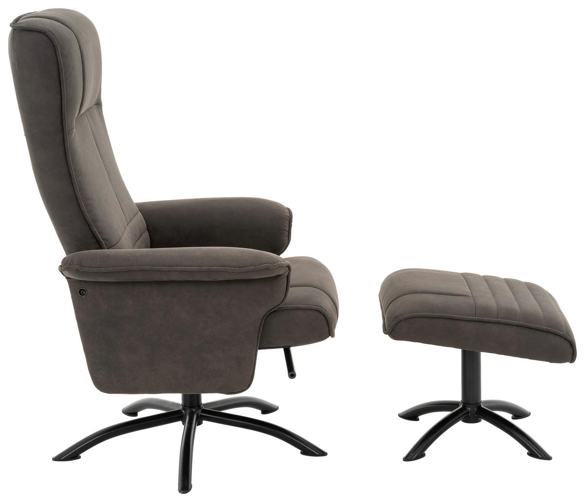 SET SCAUNE DE RELAXARE in metal, textil antracit, negru  - antracit/negru, Design, metal/textil (80/108/75cm) - Cantus