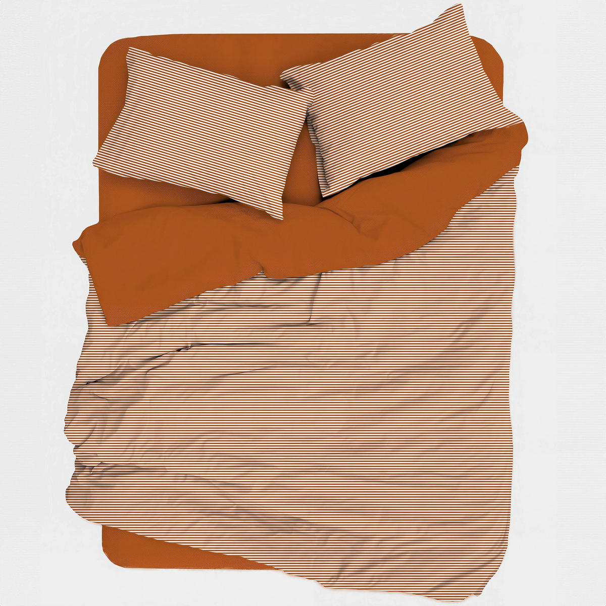 BETTWÄSCHE 135/200 cm  - Dunkelorange/Dunkelblau, Basics, Textil (135/200cm)