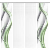 FLÄCHENVORHANG  4 Stück  blickdicht  240/260 cm   - Weiß/Grün, Design, Textil (240/260cm)