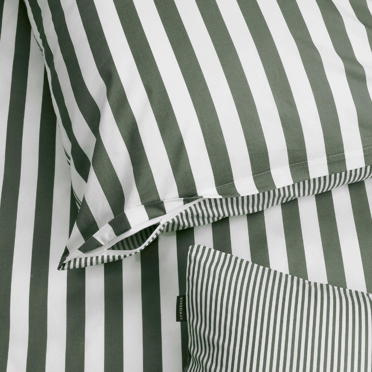 BETTWÄSCHE 2-teilig MARIE Renforcé 135/200 cm  - Dunkelgrün, Basics, Textil (135/200cm)