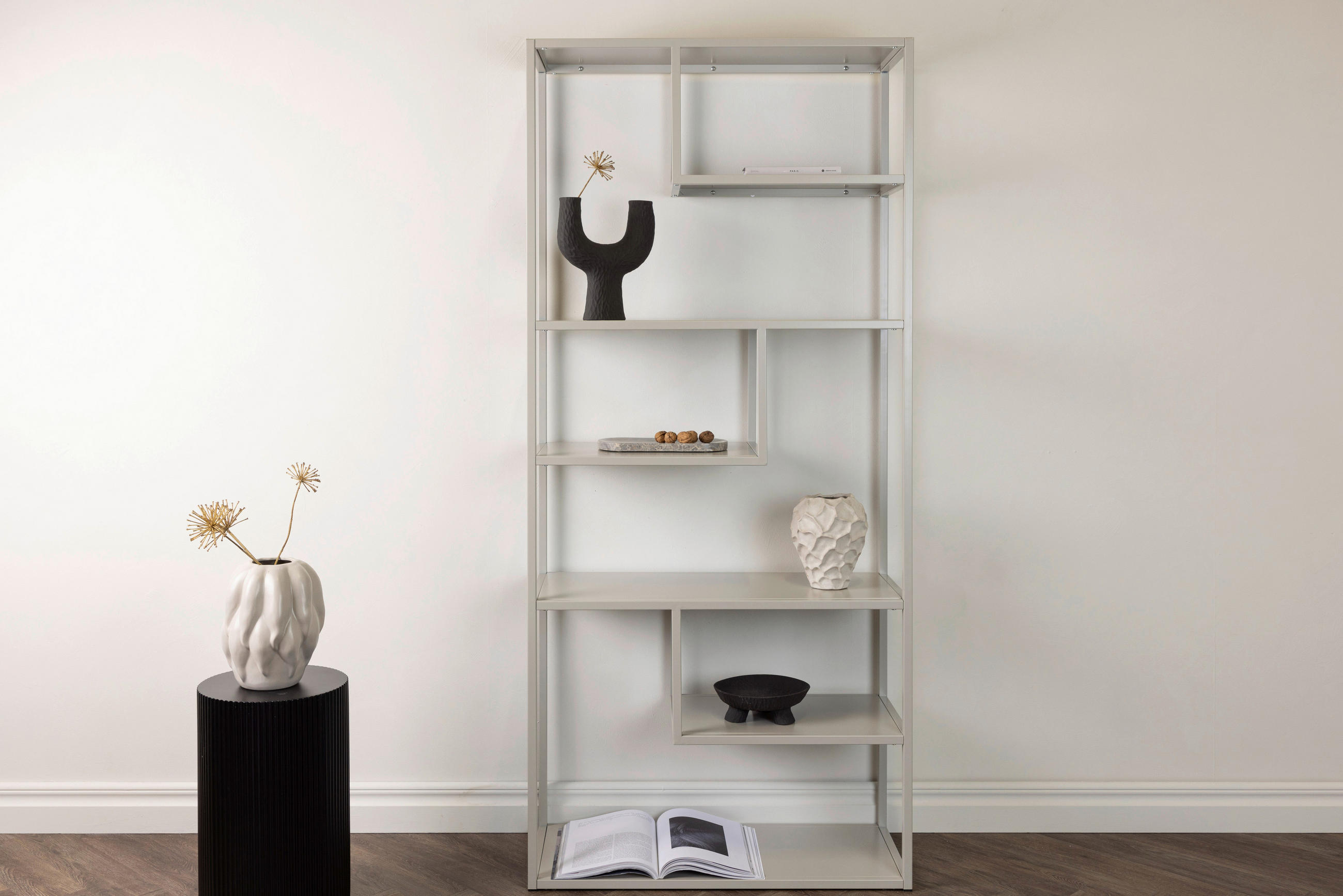 BOKHYLLA i 85/188/35 cm beige  - beige, Design, metall (85/188/35cm) - Livetastic