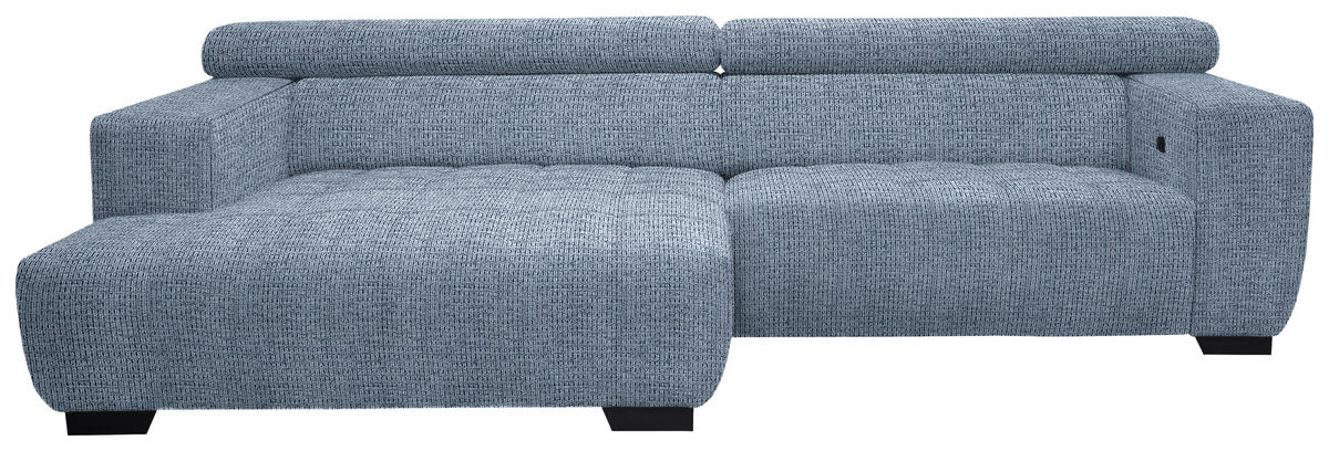 ECKSOFA Webstoff Blau  - Blau/Schwarz, Konventionell, Textil/Metall (182/279cm) - Hom`in