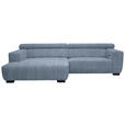 ECKSOFA  in Webstoff Blau  182/279 cm  - Blau/Schwarz, KONVENTIONELL, Textil/Metall (182/279cm) - Hom`in