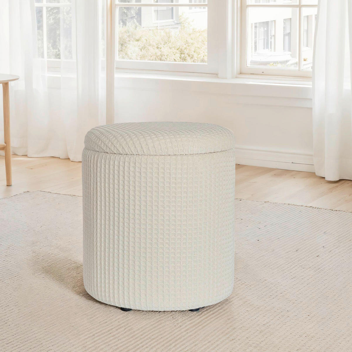 HOCKER Creme  - Creme, Design, Textil (40/45/40cm) - MID.YOU