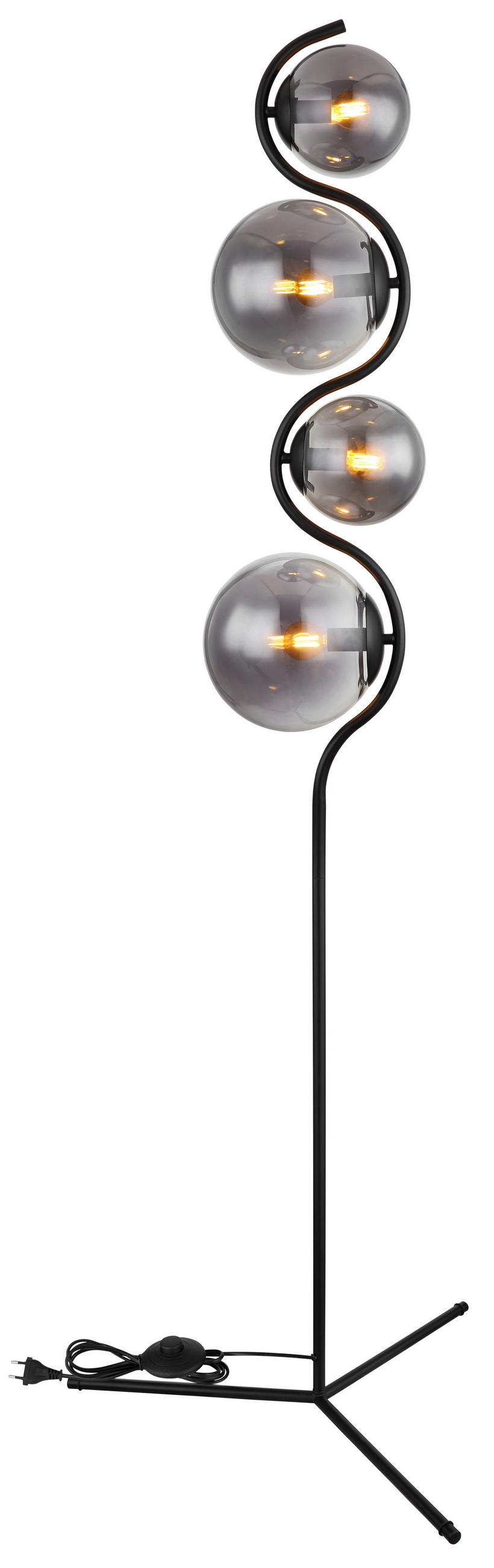 SVJETILJKA PODNA Porry  - crna, Design, staklo/metal (66/160cm) - Globo