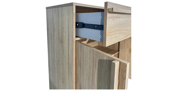 KOMMODE WABI  in 80/101/40 cm  - Eichefarben/Schwarz, Design, Holz/Holzwerkstoff (80/101/40cm) - Xora