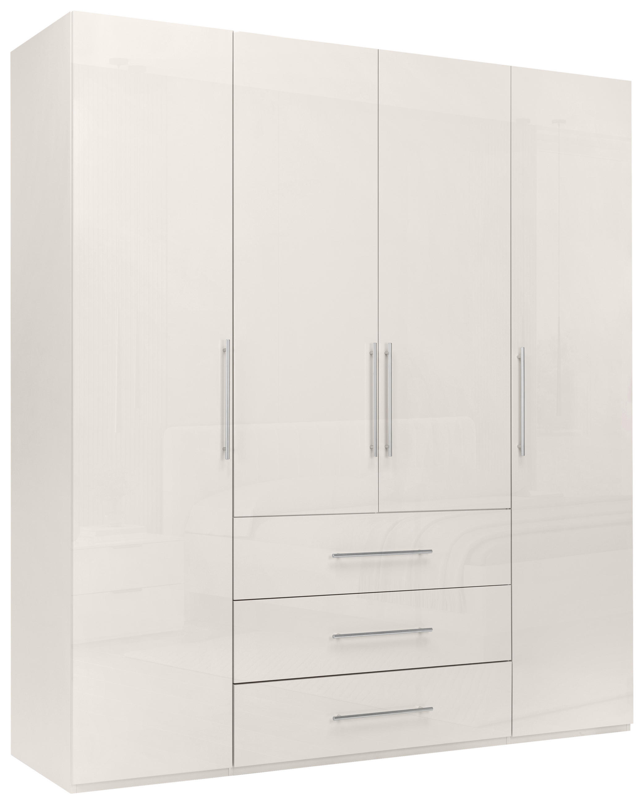 KLEIDERSCHRANK 196/219/59 cm,  in Kaschmir, 4-türig  - Kaschmir/Alufarben, KONVENTIONELL, Holzwerkstoff/Metall (196/219/59cm) - Carryhome
