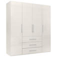 KLEIDERSCHRANK 196/219/59 cm,  in Kaschmir, 4-türig  - Kaschmir/Alufarben, KONVENTIONELL, Holzwerkstoff/Metall (196/219/59cm) - Carryhome