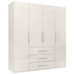 KLEIDERSCHRANK 196/219/59 cm,  in Kaschmir, 4-türig  - Kaschmir/Alufarben, KONVENTIONELL, Holzwerkstoff/Metall (196/219/59cm) - Carryhome