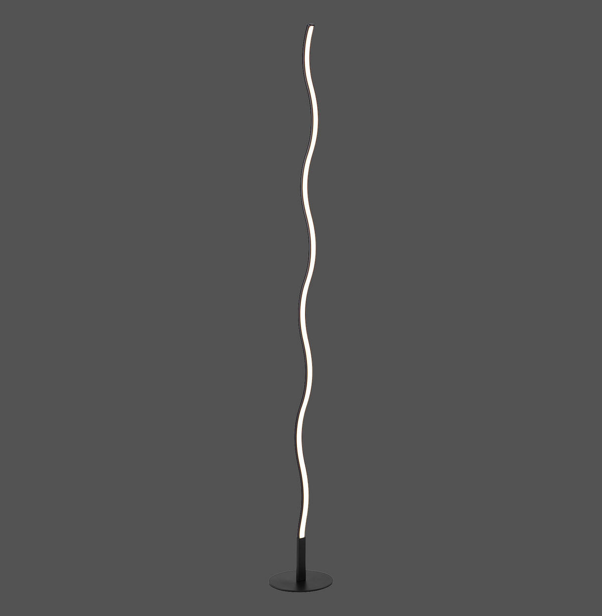 STEHLEUCHTE Wave 14/14/120 cm Modern  - Schwarz, Design, Kunststoff/Metall (14/14/120cm) - Just Light