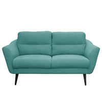 2-SITZER-SOFA in Webstoff Türkis  - Türkis/Schwarz, Design, Holz/Textil (158/87/88cm) - Livetastic