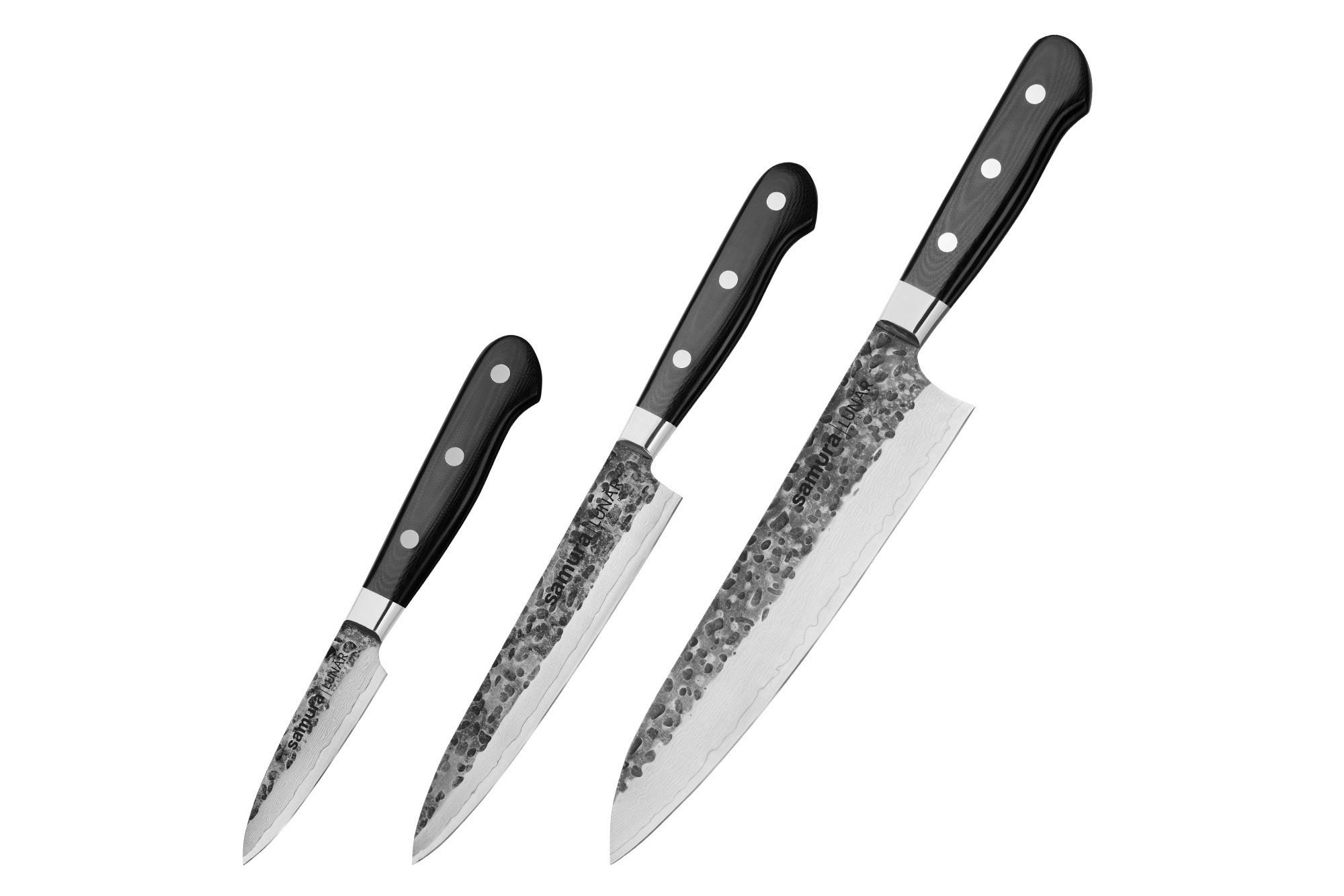 SET NOŽEV  PRO-S LUNAR 3-delni - Basics, kovina/umetna masa (38/17.5/6cm) - Samura