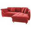 ECKSOFA Rot Mikrofaser  - Chromfarben/Rot, Design, Kunststoff/Textil (250/190cm) - Livetastic