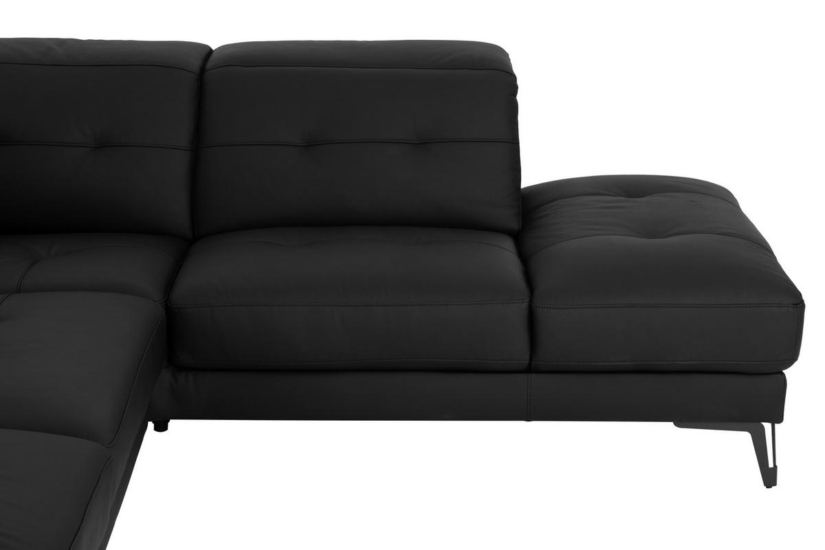 KUTNA GARNITURA koža  crna   - crna, Moderno, koža/tekstil (287/224cm) - MID.YOU