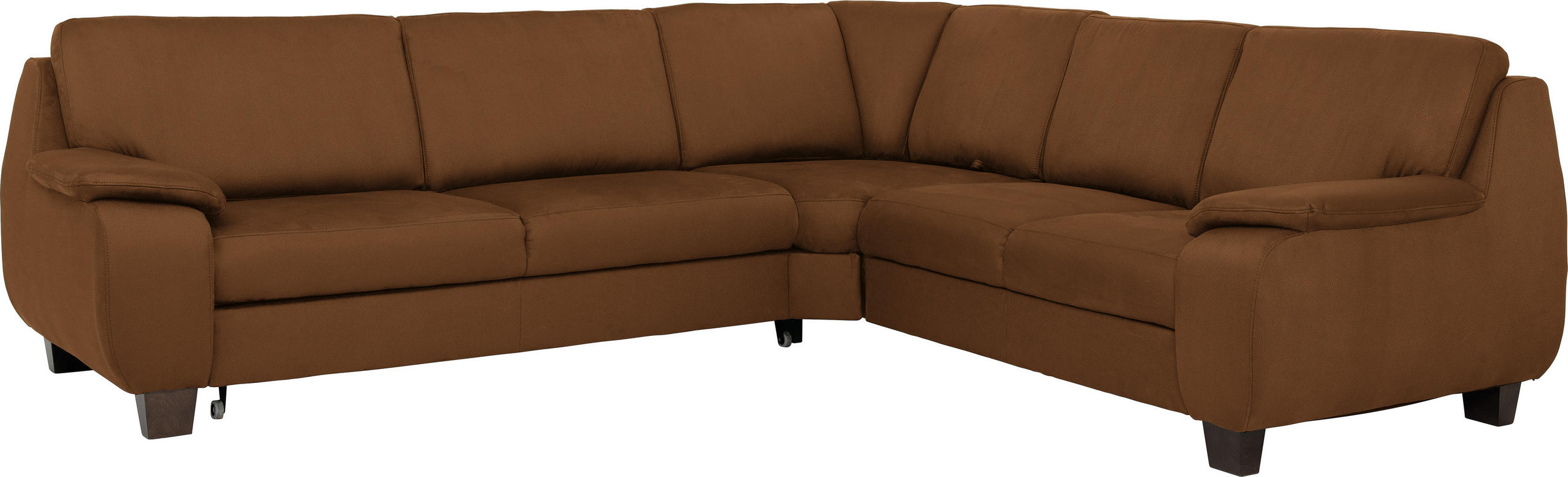WOHNLANDSCHAFT Rostfarben  - Rostfarben/Dunkelbraun, KONVENTIONELL, Holz/Textil (274/244cm) - Beldomo System