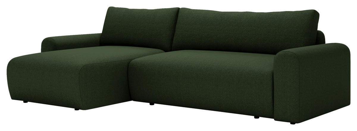ECKSOFA Grün  - Creme/Schwarz, Design, Kunststoff/Textil (246/150cm) - Livetastic