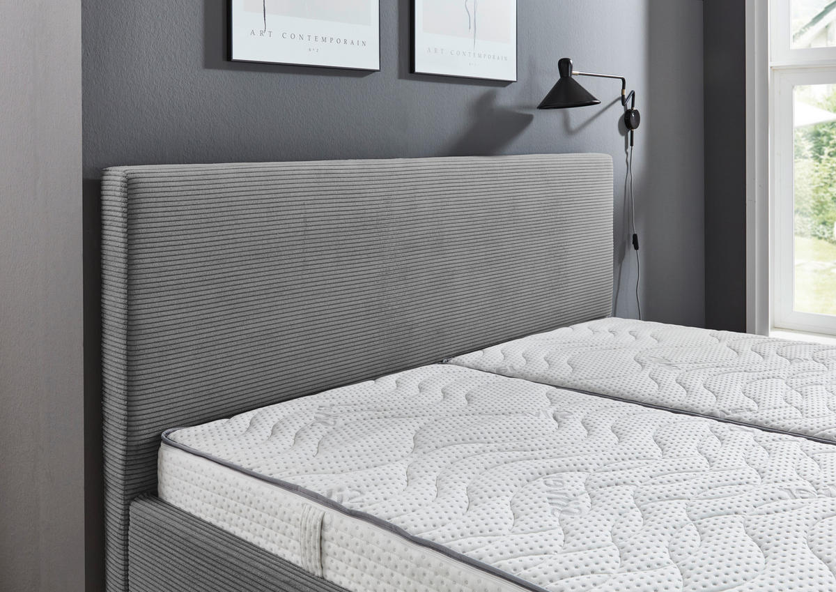 POLSTERBETT Bettkasten Grau 180/200 cm  - Schwarz/Grau, Trend, Kunststoff/Textil (180/200cm) - Boxxx