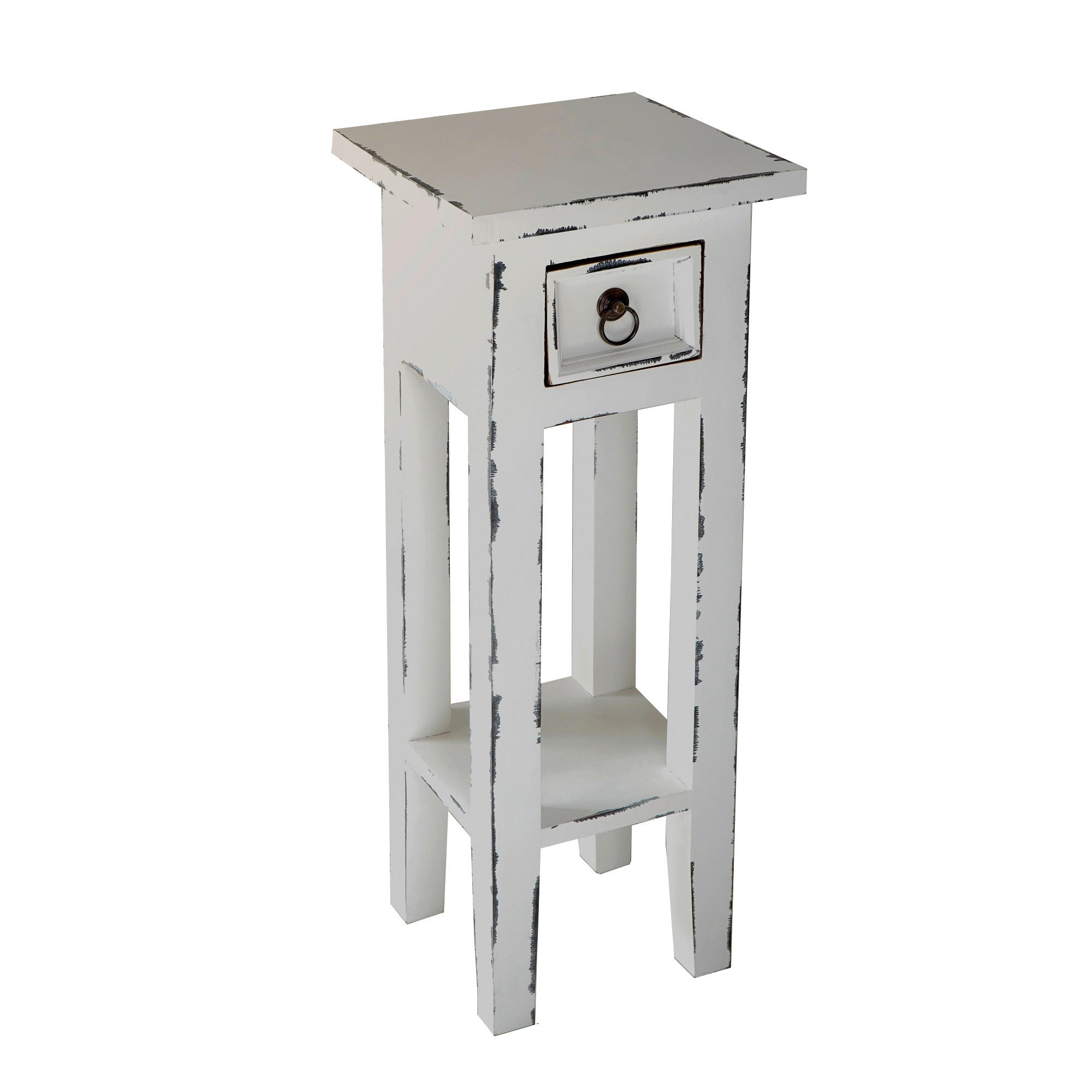BEISTELLTISCH in Holz 25/25/67 cm  - Weiß, Basics, Holz (25/25/67cm) - Gardenson