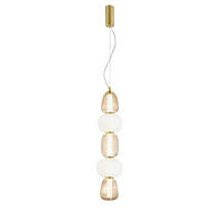 LED-HÄNGELEUCHTE  - Goldfarben/Weiß, LIFESTYLE, Glas/Metall (241/17/14cm)