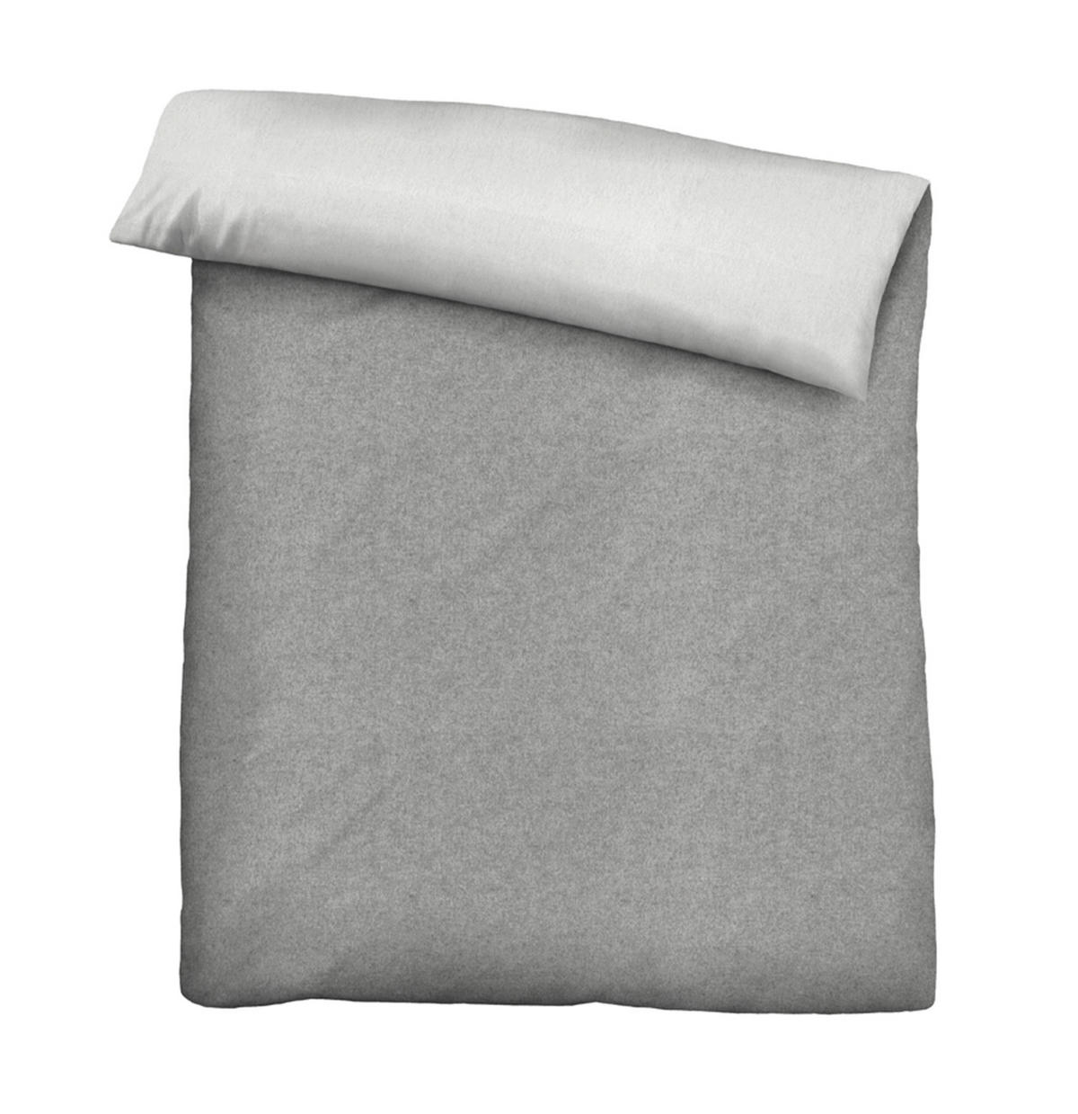 BETTWÄSCHE Flanell 155/220 cm  - Blaugrau/Hellgrau, Basics, Textil (155/220cm) - Novel