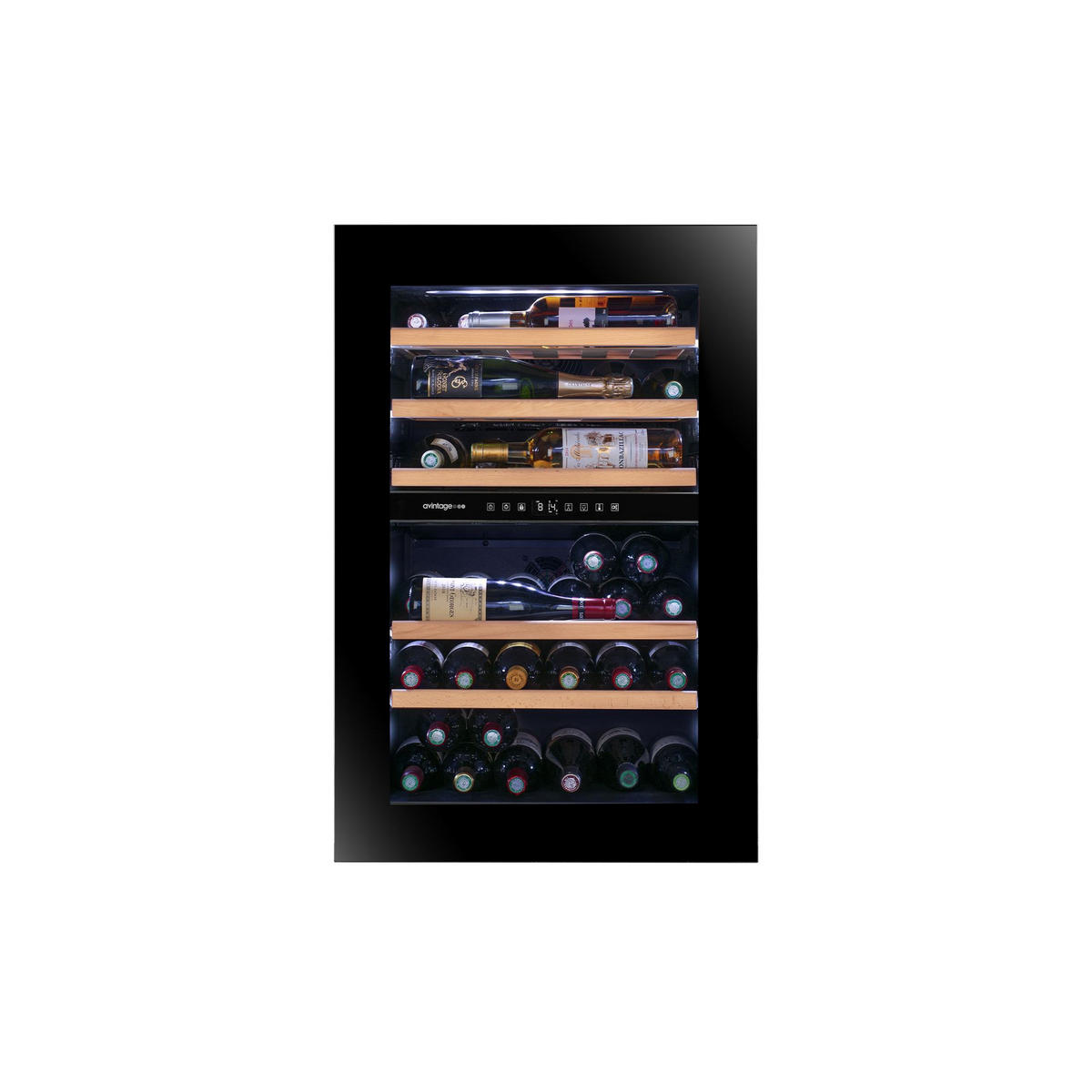 WEINKÜHLSCHRANK AVI88PLATINUM  - Schwarz, Basics, Glas/Holz (59,0/88,5/56,5cm)