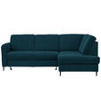 ECKSOFA  in Chenille Petrol  - Petrol/Schwarz, MODERN, Holz/Textil (241/184cm) - Carryhome