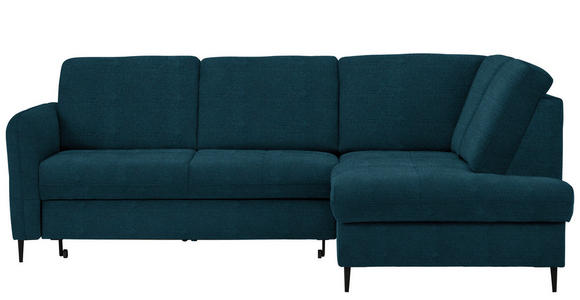 ECKSOFA  in Chenille Petrol  - Petrol/Schwarz, MODERN, Holz/Textil (241/184cm) - Carryhome