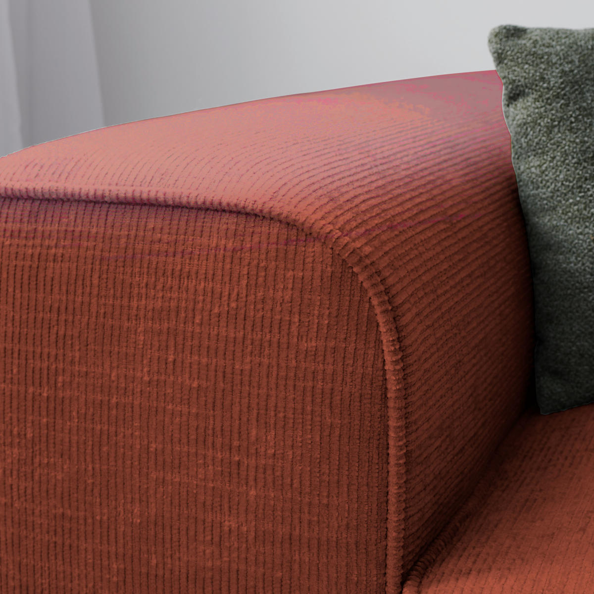 ECKSOFA in Plüsch Rostfarben  - Rostfarben/Blaugrau, Design, Kunststoff/Textil (288/152cm) - Xora