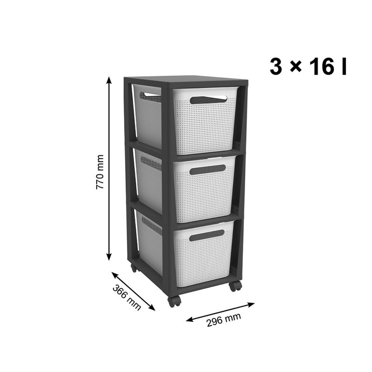 ALLZWECKWAGEN Anthrazit, Weiß  - Anthrazit/Weiß, Basics, Kunststoff (36,6/29,6/77cm) - Rotho