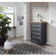 KOMMODE , 93/121/41 cm, 5 Schublade(n)  - Schwarz/Graphitfarben, Design, Holzwerkstoff/Metall (93/121/41cm) - Landscape