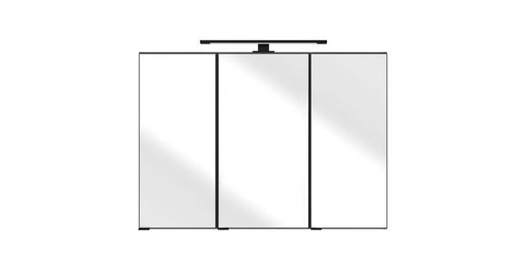 SPIEGELSCHRANK 90/64/20 cm  - Schwarz/Graphitfarben, Natur, Glas/Holzwerkstoff (90/64/20cm) - Xora