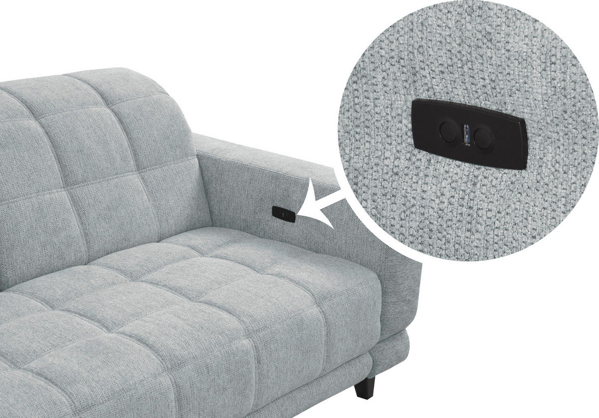 ECKSOFA in Webstoff Hellgrau  - Hellgrau/Schwarz, Design, Holz/Textil (302/216cm) - Xora