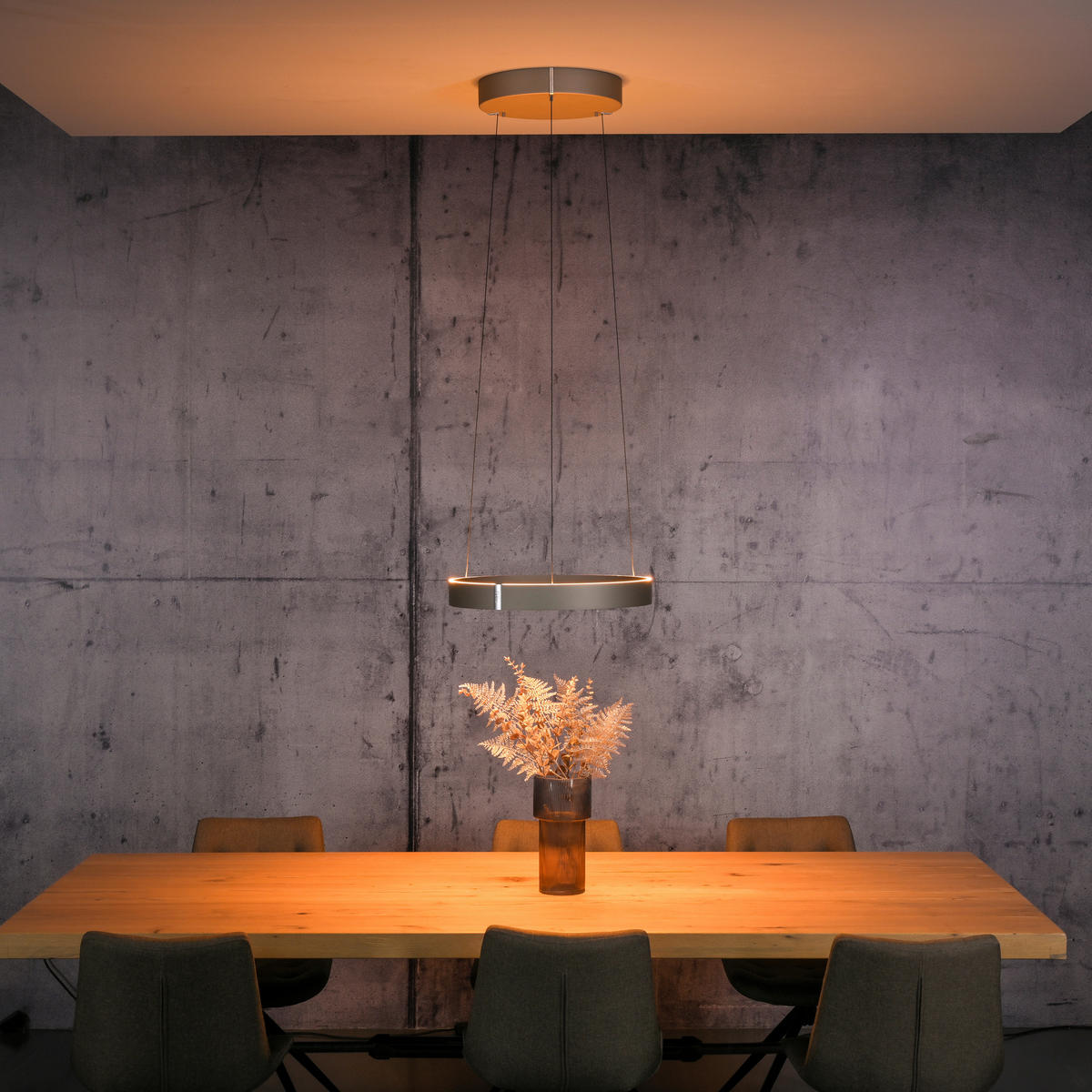 LED-PENDELLEUCHTE PURE E-Clipse 50/50/350 cm   - Bronzefarben, MODERN, Kunststoff/Metall (50/50/350cm) - Neuhaus PURE