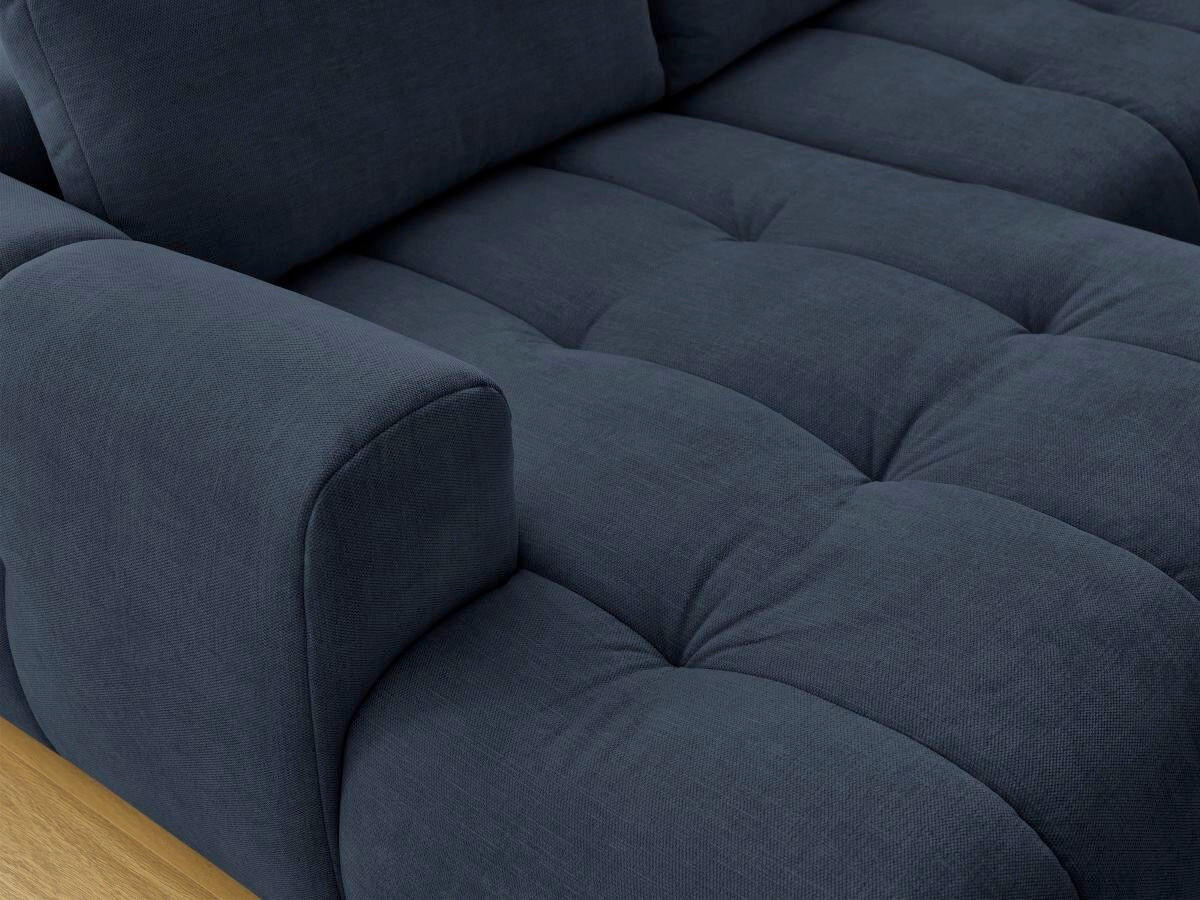 WOHNLANDSCHAFT  FUJI  Dunkelblau Leinenoptik  - Schwarz/Dunkelblau, MODERN, Kunststoff/Textil (160/377/204cm)