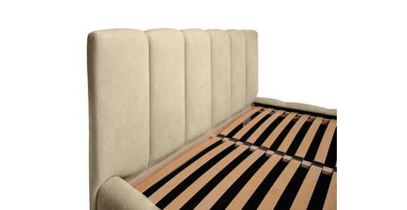 POLSTERBETT Lattenrost, Bettkasten Ecru 160/200 cm  - Ecru/Schwarz, KONVENTIONELL, Holz/Kunststoff (160/200cm) - Carryhome