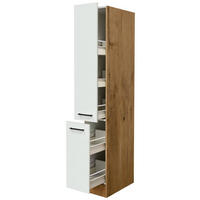 APOTHEKERSCHRANK 30/200/57 cm  in Eichefarben, Magnolie  - Eichefarben/Magnolie, KONVENTIONELL, Holzwerkstoff/Metall (30/200/57cm) - FlexWell