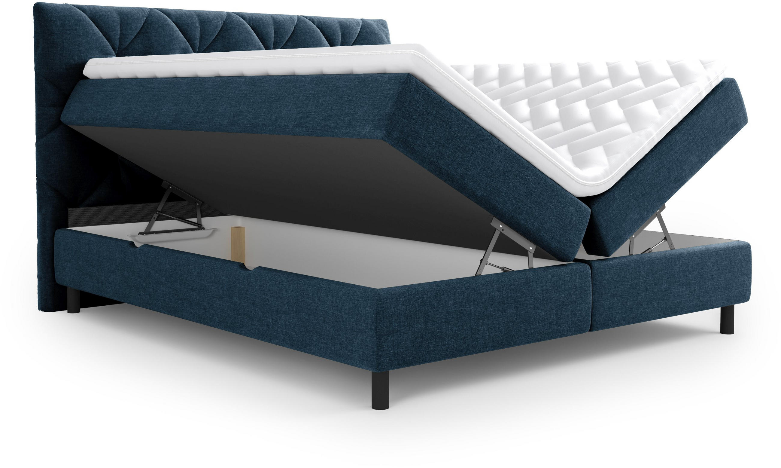 BOXBETT 160/200 cm  in Dunkelblau  - Schwarz/Dunkelblau, Design, Holz/Holzwerkstoff (160/200cm) - Esposa