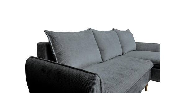 ECKSOFA Graphitfarben Chenille - Buchefarben/Graphitfarben, KONVENTIONELL, Holz/Textil (244/163cm) - Carryhome