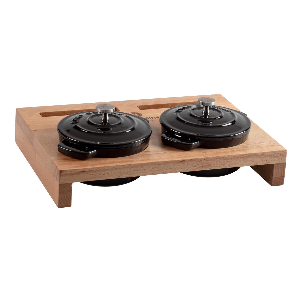 GUSSTOPF 0,25 L  - Schwarz Hochglanz/Edelstahlfarben, Basics, Holz/Metall (10,5/6,5cm) - CHEF CUISINE
