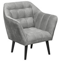 COCKTAILSESSEL Mikrovelours Grau    - Schwarz/Grau, MODERN, Holz/Textil (84/87/70cm) - MID.YOU