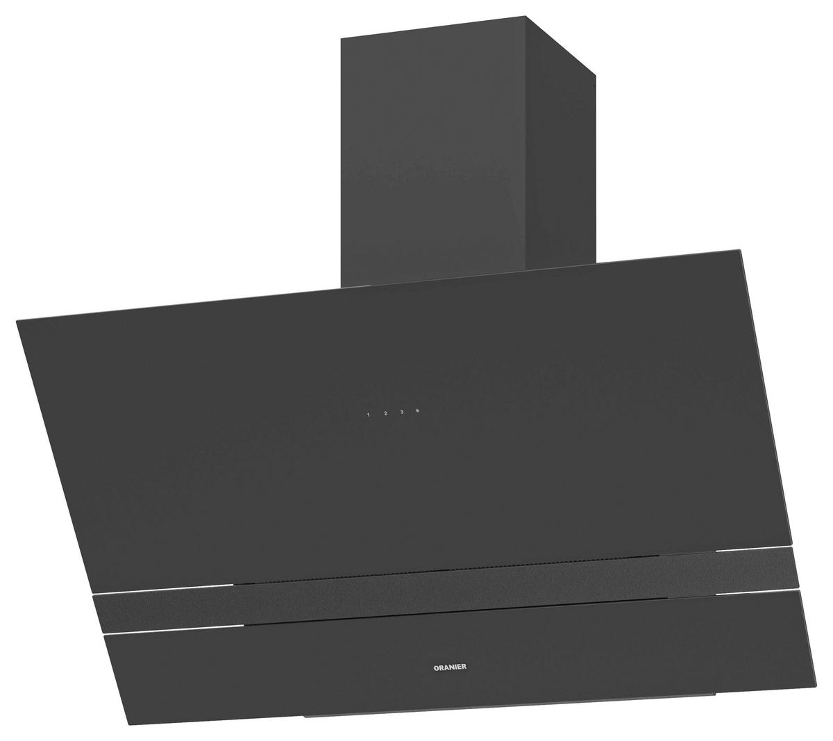 DUNSTABZUGSHAUBE ALIS90S2  - Schwarz, Basics, Glas/Metall (89,6/76,7-115,2/41,6cm) - Oranier