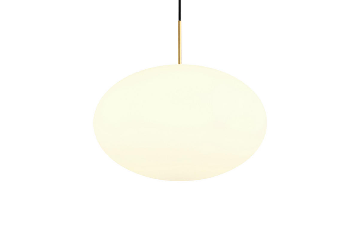 PENDELLEUCHTE 40/150 cm    - Weiss/Messingfarben, Konventionell, Glas/Metall (40/150cm) - Trio Leuchten