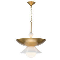 HÄNGELEUCHTE Saucer  78,5/50,8/50,8 cm  - Messingfarben, KONVENTIONELL, Glas/Metall (78,5/50,8/50,8cm) - Elstead Lighting